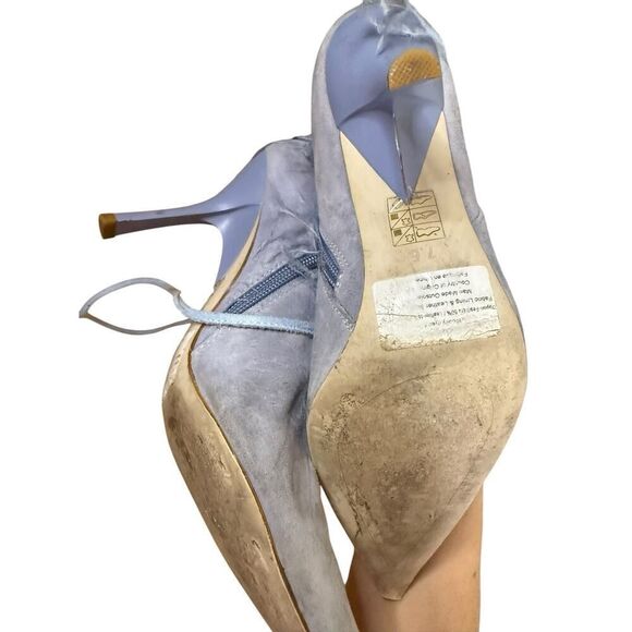 Jeffrey Campbell Shake Ya Boot Baby Blue Feather Leather Boots 7.5 - Picture 12 of 16